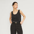 The Scoop Tank in Washable Silk | Black